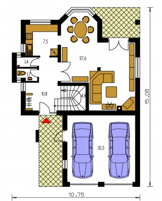 Mirror image | Floor plan of ground floor - RIVIERA 202